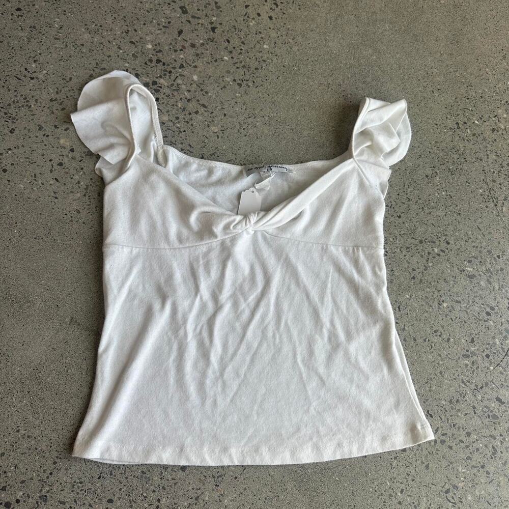 no appt necessary womens medium tank white y2k cami off shoulder top.